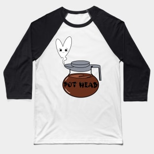 Coffee Pot Head Illustration Baseball T-Shirt